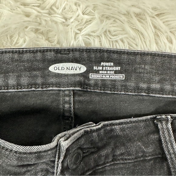 Old Navy Black Power Slim Straight Jeans High Rise 18 - Picture 4 of 7